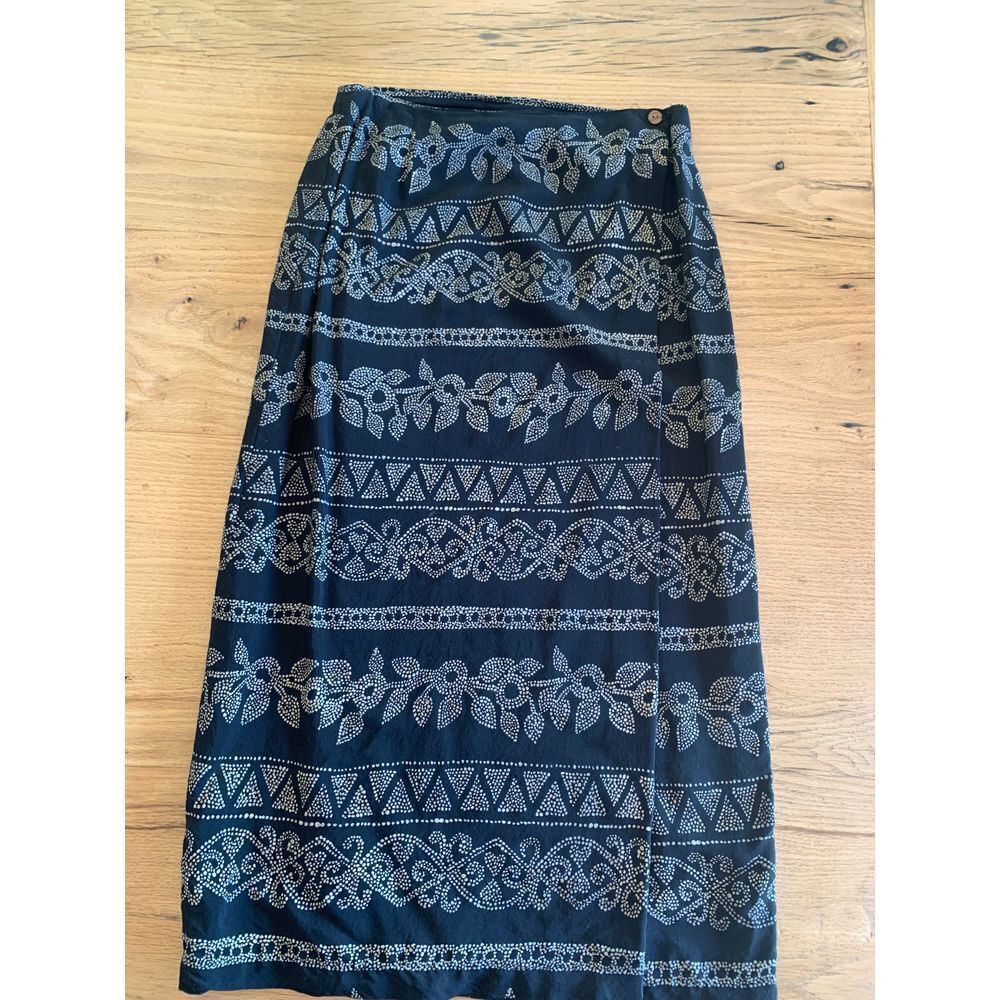 L'Amadei Maxi Wrap Skirt  Blue Print Cotton Women's 10 Preloved